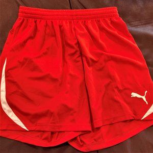 NWT Puma soccer shorts Women M Red White 700687
